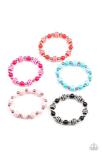 STARLET SHIMMER COLORFUL STRIPED AND SOLID BEAD BRACELETS