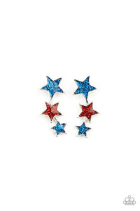 STARLET SHIMMER LET FREEDOM RING IRIDESCENT STARS EARRINGS